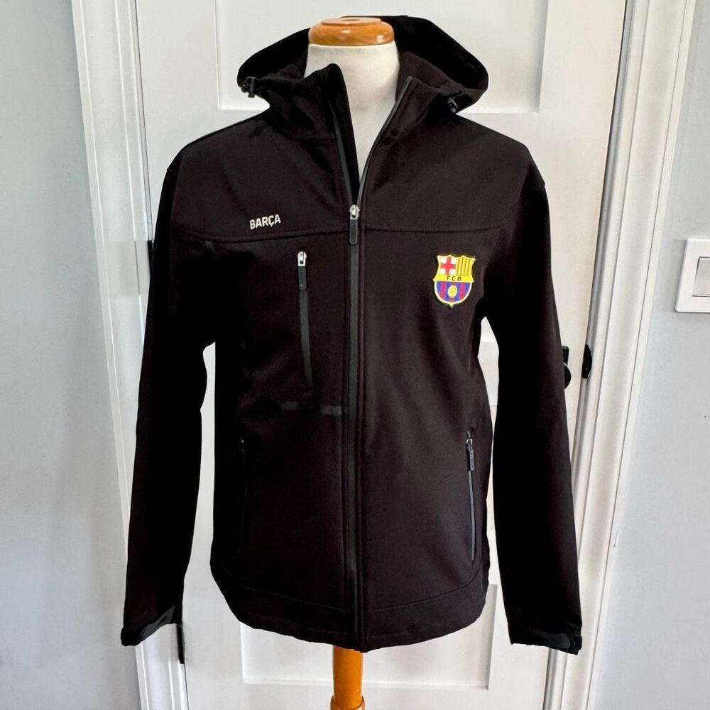 FC Barcelona Waterproof Full Zip Fleece hoodie Jacket. Large.